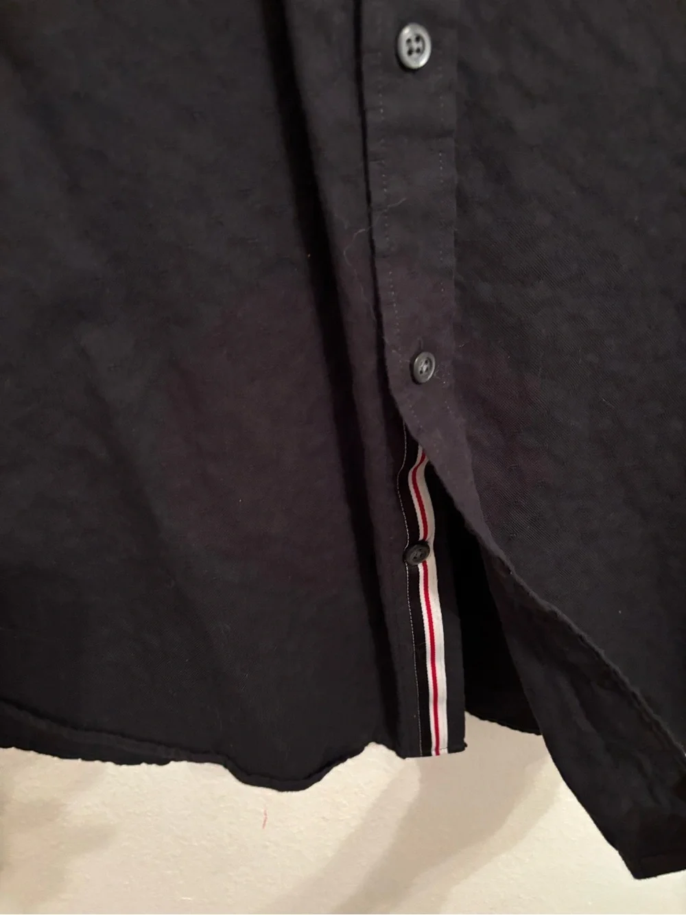 Banana Republic Oxford Black Short-Sleeve Button-Down Shirt L